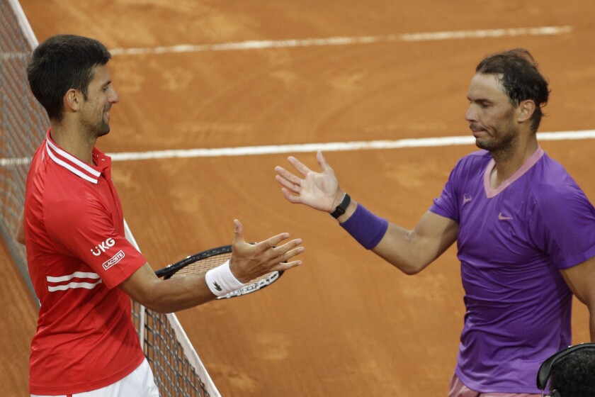 Nadal derrota a un extenuado Djokovic, 10mo título en Roma - Los Angeles  Times