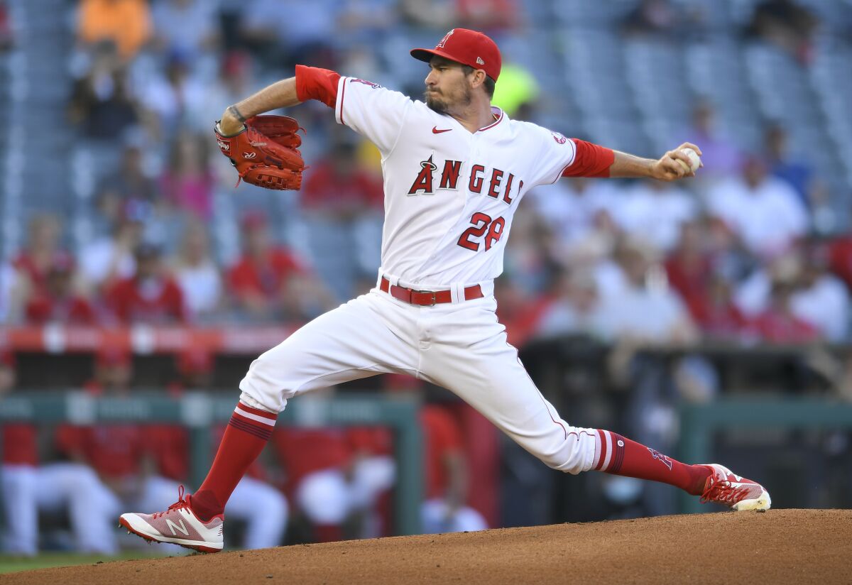 Andrew Heaney made his final start for the Angels on Wednesday against the Rockies. He was traded to the Yankees on Friday.