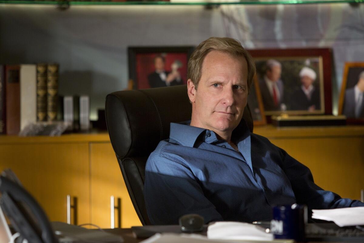 This undated publicity image released by HBO shows Jeff Daniels as Will McAvoy in the news drama series, "The Newsroom." The second season premieres Sunday, July 14, at 10 p.m. on HBO.