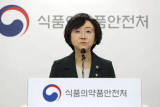South Korean Minister of Food and Drug Safety Oh Yu-Kyoung speaks during a briefing at the ministry of Food and Drug Safety in Cheongju, South Korea, Wednesday, June 29, 2022. Health officials in South Korea on Wednesday approved the country's first domestically developed COVID-19 vaccine for people 18 years or older, adding another public health tool in the fight against a prolonged pandemic. (Chun Kyung-hwan/Yonhap via AP)