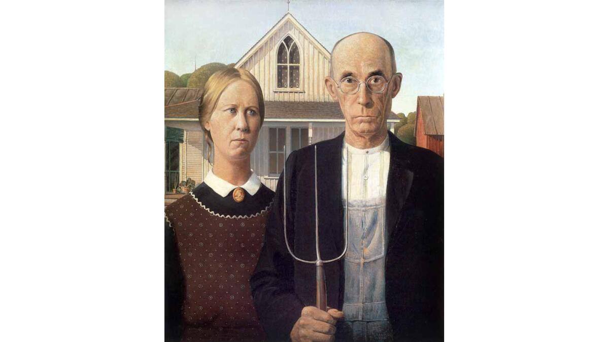 Grant Wood's 'American Gothic.'