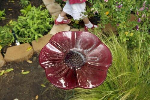 Amy Brenneman's children's garden: Decorative glass flower
