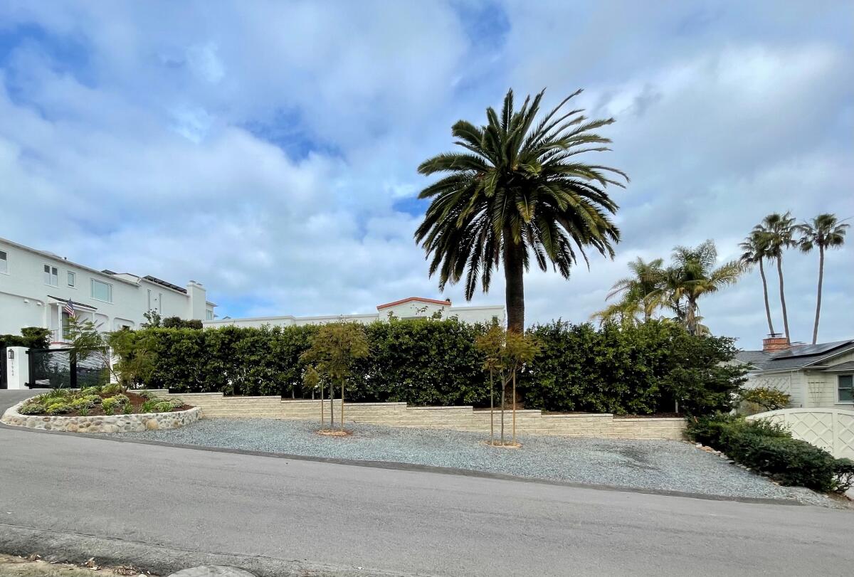 This is the parking area in front of Dr. Ron Greenspan's home on Little Street in La Jolla after he renovated it.