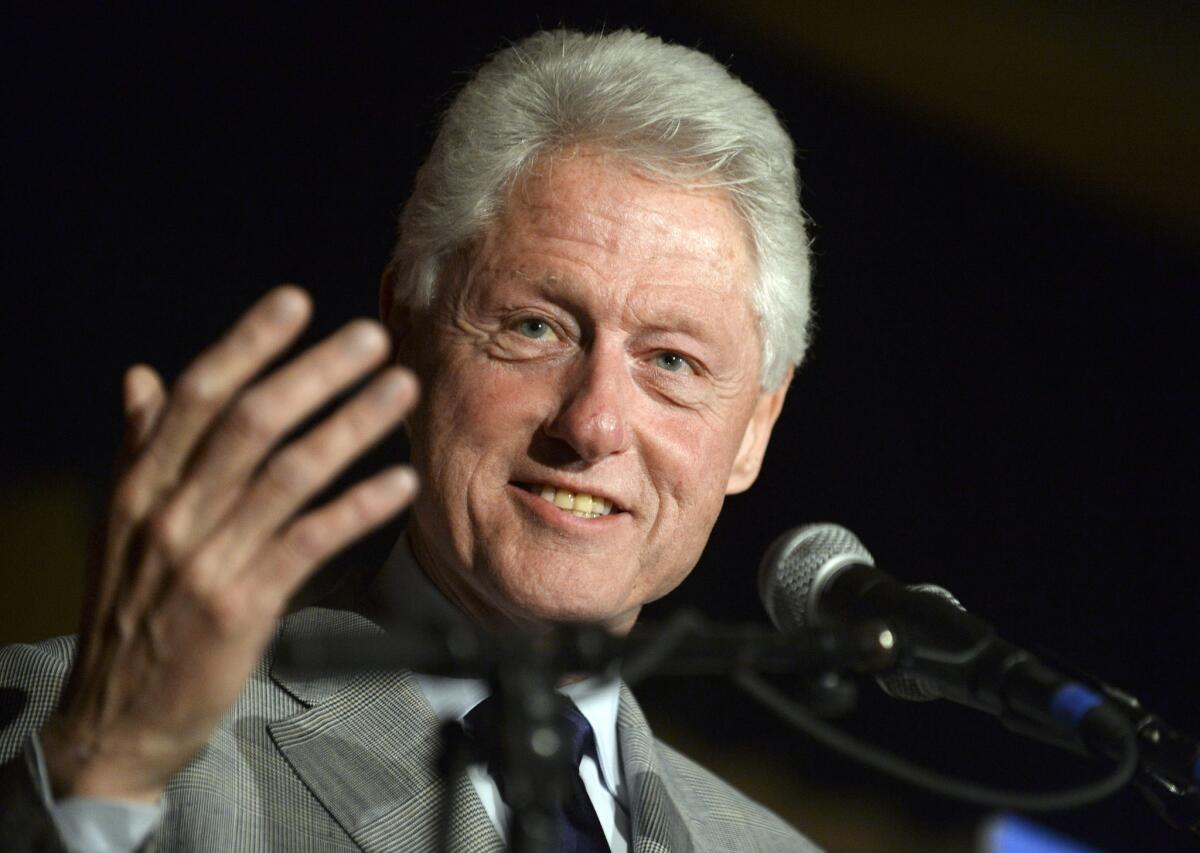 Former President Bill Clinton, shown at a campaign stop Thursday in Louisiana, spoke Saturday in Detroit to campaign volunteers for his wife, Hillary Clinton.