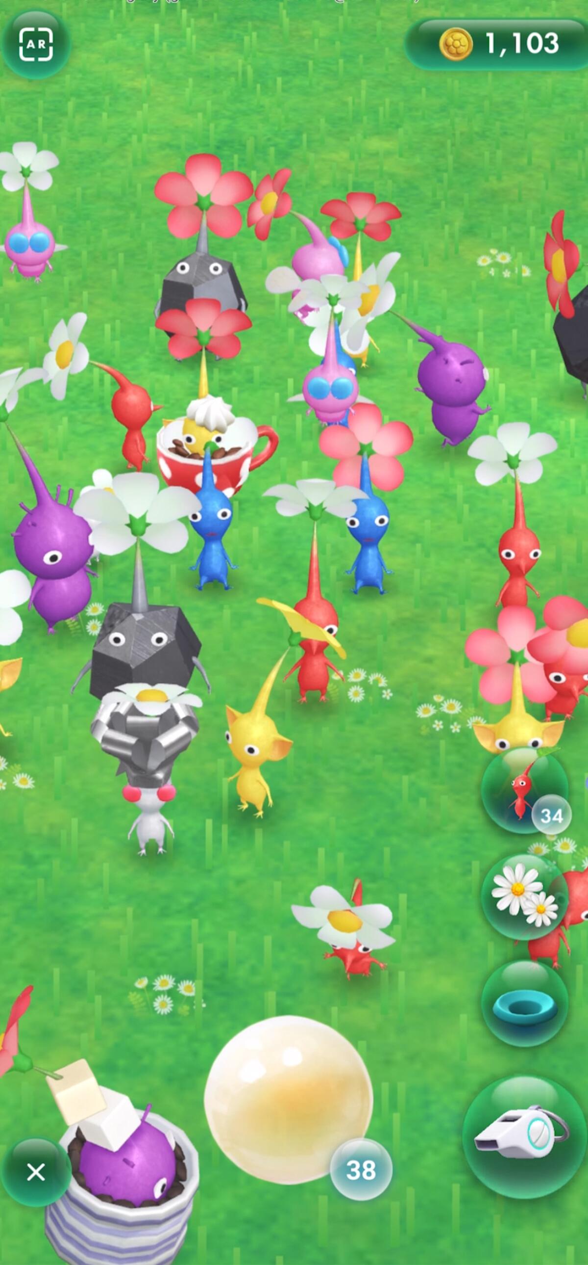 Send your Pikmin on fetch quests, and they'll return with a bounty of fruit and fauna.