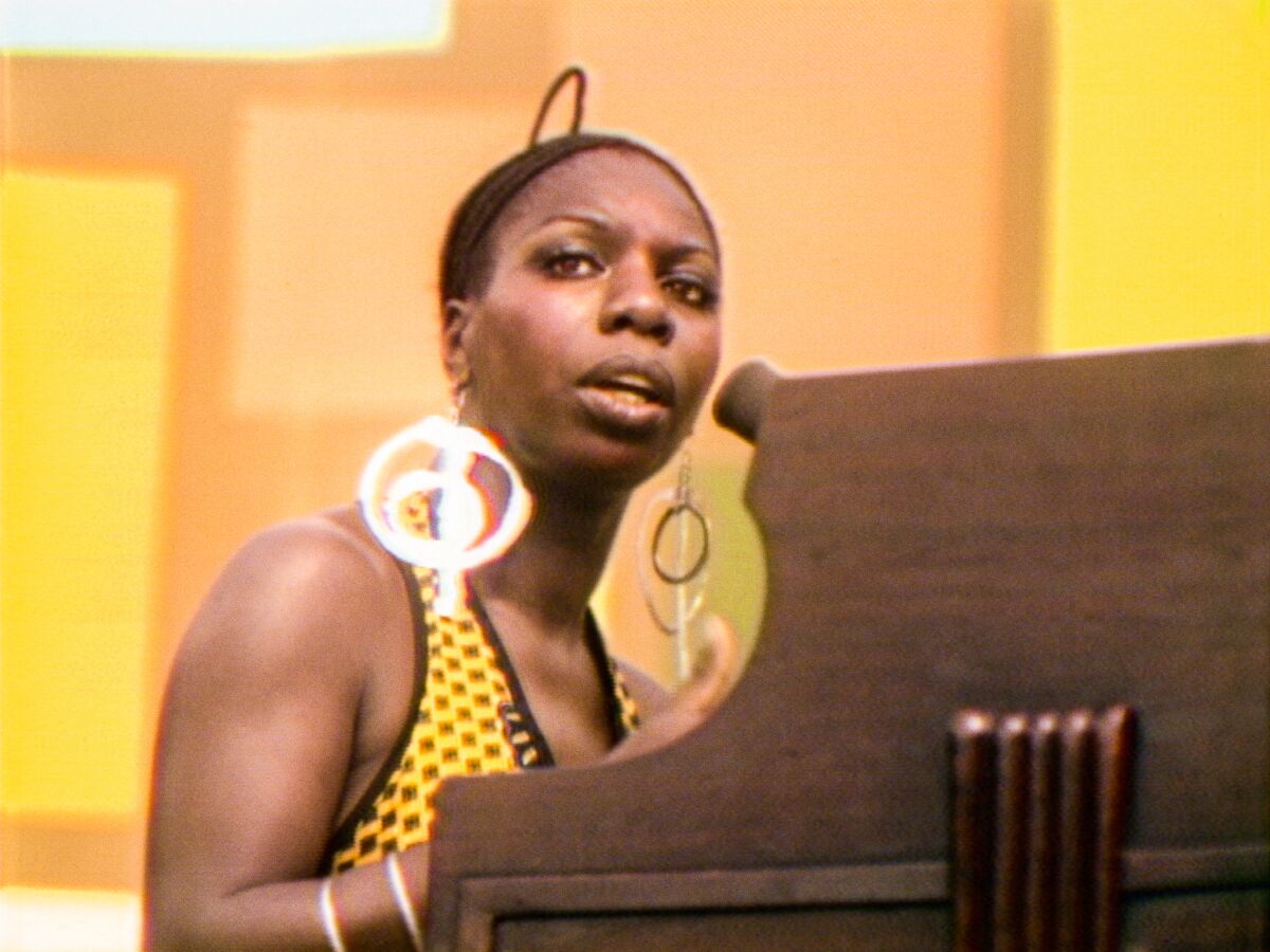 Nina Simone performs at the Harlem Cultural Festival in 1969, featured in the documentary “Summer of Soul.”