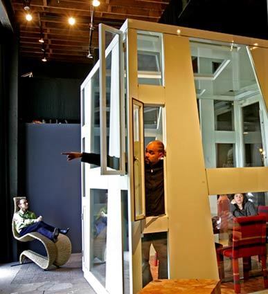 Limns installations include the Magic Box by Jun Ueno. The 1,000-cubic-foot glass-and-steel piece sells for $95,000.
