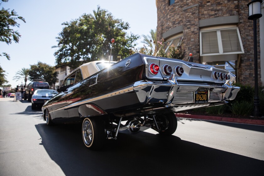 Car enthusiasts brought out their lowriders and other American classic cars at Otay Ranch shopping mall.