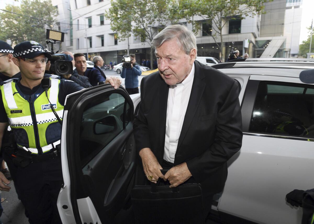 Cardinal George Pell, shown in May 2018, was released from prison last month after Australia's highest court cleared him of child sex crimes.