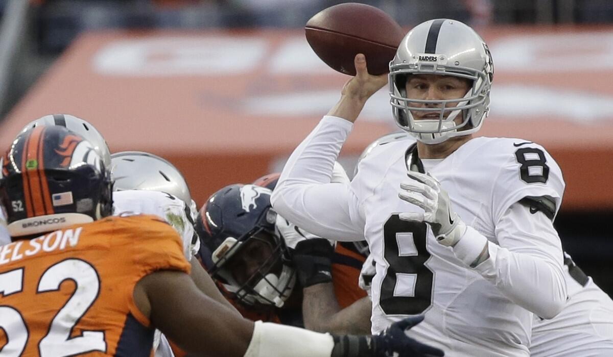 Raiders quarterback Connor Cook will be feeling heat from NFL's