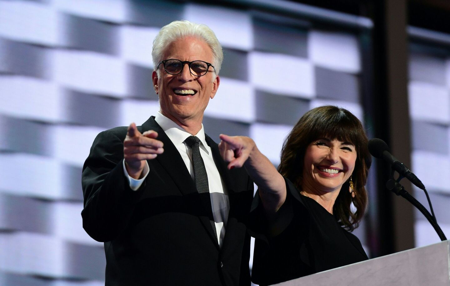 Actors Ted Danson and Mary Steenburgen speak during the final day of the 2016 Democratic National Convention
