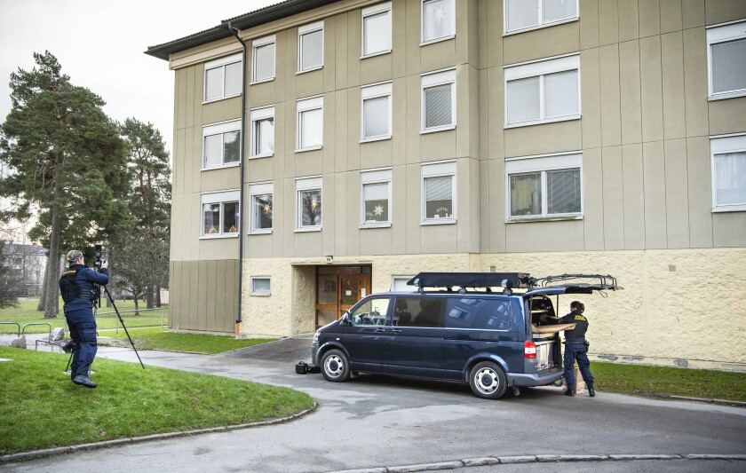 Apartment building in Sweden where a woman is suspected of having locked up her son for 28 years