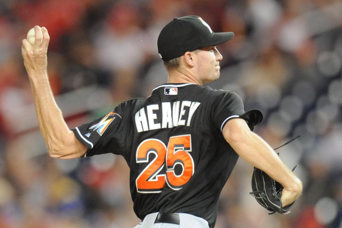 Angels pitcher Andrew Heaney, 23, started five of the seven games he appeared in last season with the Marlins.