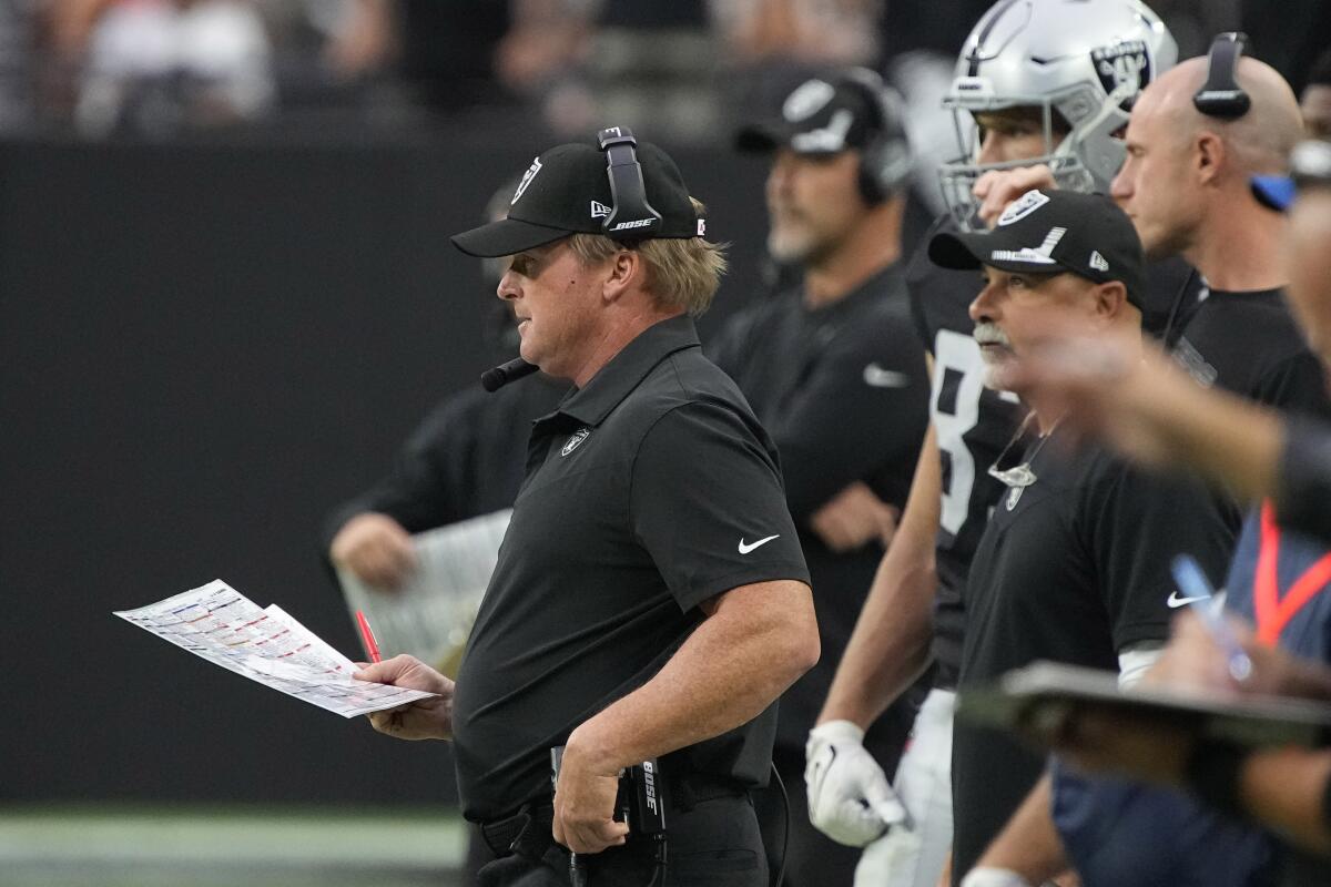 Raiders reeling after 2nd straight loss, Gruden resignation - The