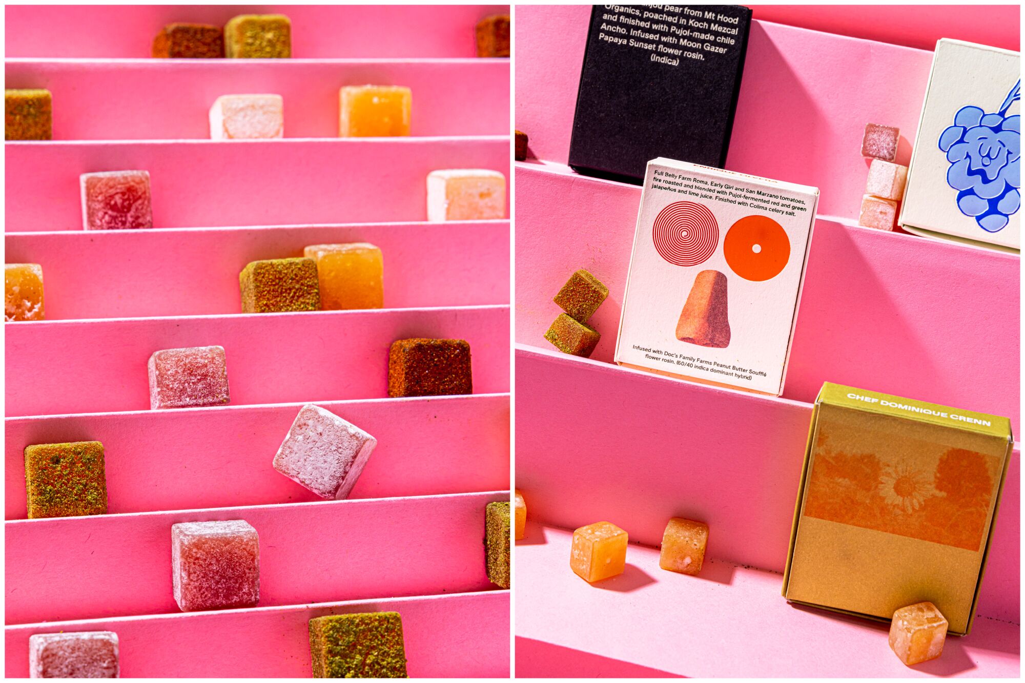 A selection of Turkish Delight-style canabis-infused edibles from Rose Delights.
