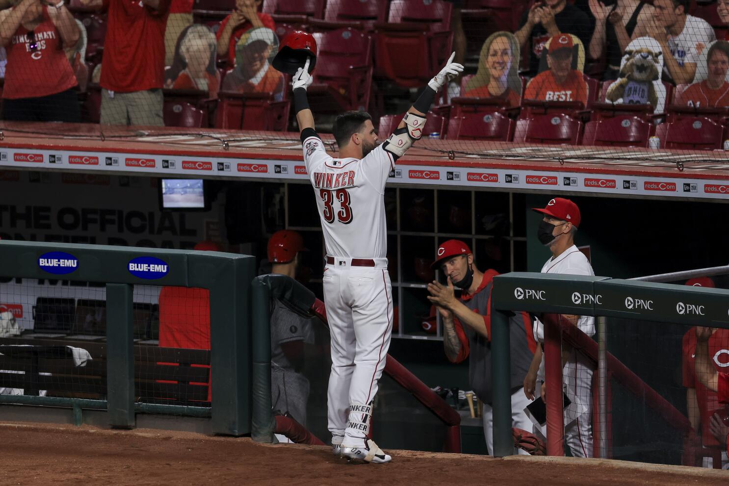 Winker hits 3 solo home runs as Reds beat Brewers