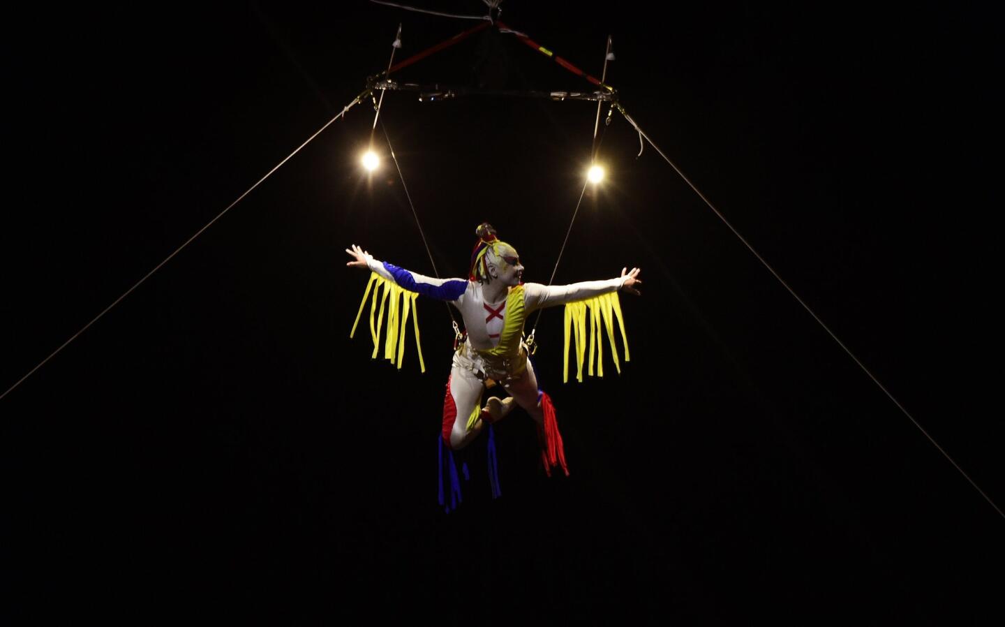 An artist performs during the Copa America inauguration ceremony at the Nacional stadium in Santiago, on June 11, 2015. Chile will face Ecuador in the inauguration match. AFP PHOTO / LUIS ACOSTALUIS ACOSTA/AFP/Getty Images ** OUTS - ELSENT, FPG - OUTS * NM, PH, VA if sourced by CT, LA or MoD **