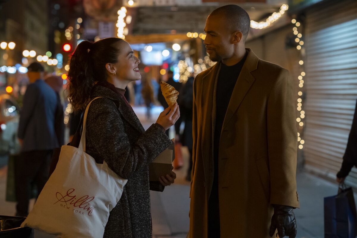 Zoey Deutch and Kendrick Sampson in the movie "Something From Tiffany's."