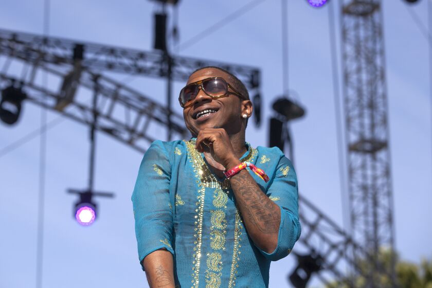 Lil B is all smiles Friday onstage at Coachella.