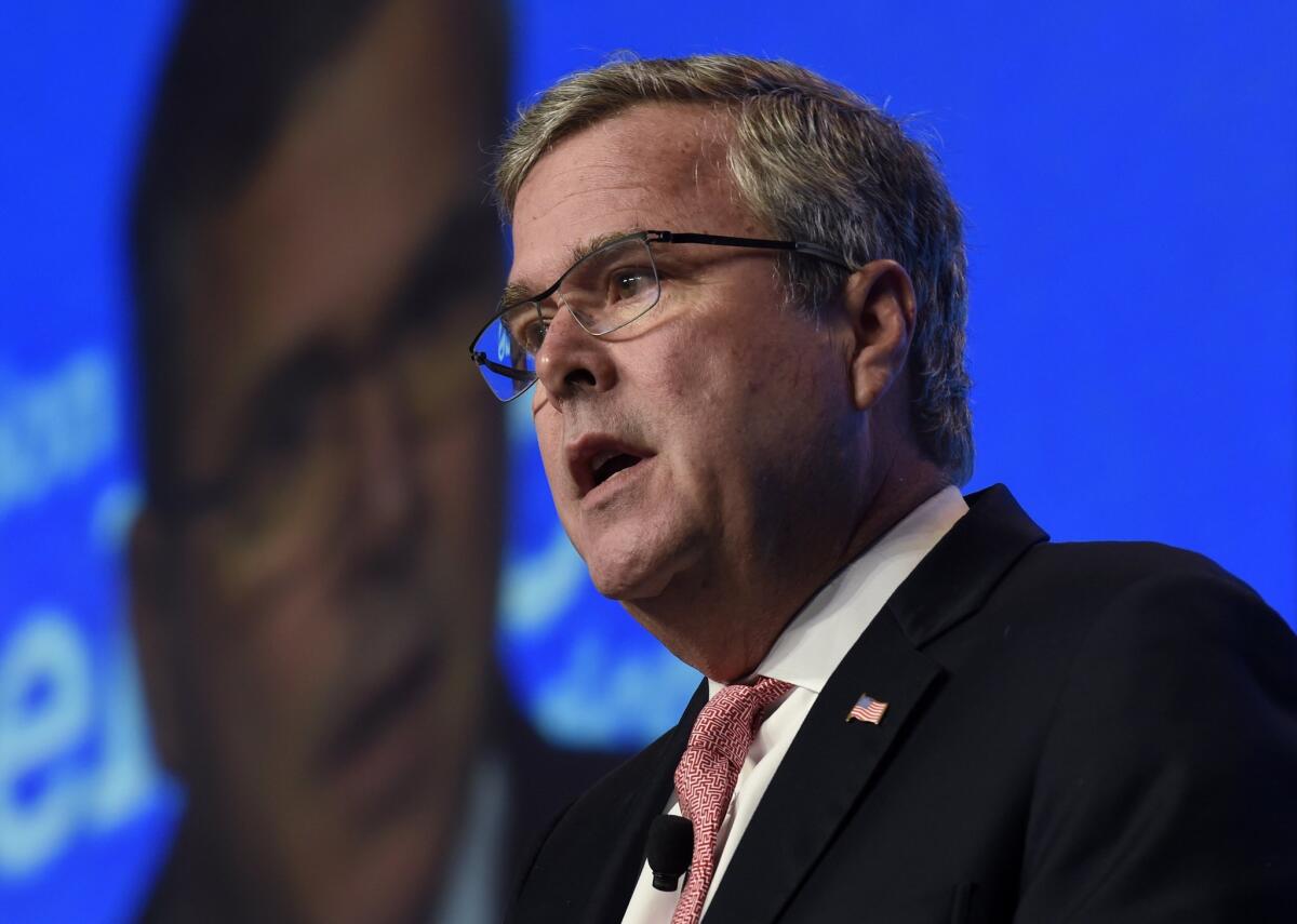 Former Florida Gov. Jeb Bush speaks in Washington in 2014.