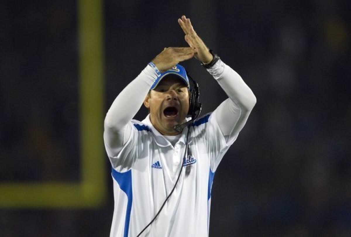 UCLA Coach Jim Mora says his comments on USC were selectively edited.