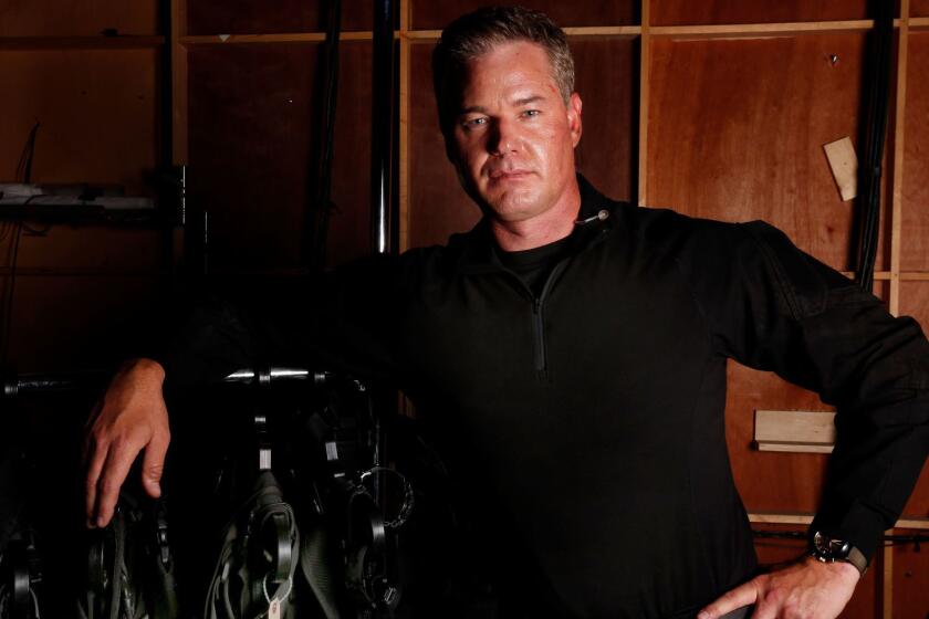CULVER CITY, CA AUGUST 7, 2017: Portrait of actor Eric Dane backstage at The Culver Studio in Culver City, CA August 7, 2017. Eric Dane is an American actor known as "Dr. Mark Sloan" on Grey's Anatomy. He currently stars as Captain Tom Chandler in the apocalyptic drama The Last Ship. (He is in makeup and costume for this show. (Francine Orr/ Los Angeles Times)