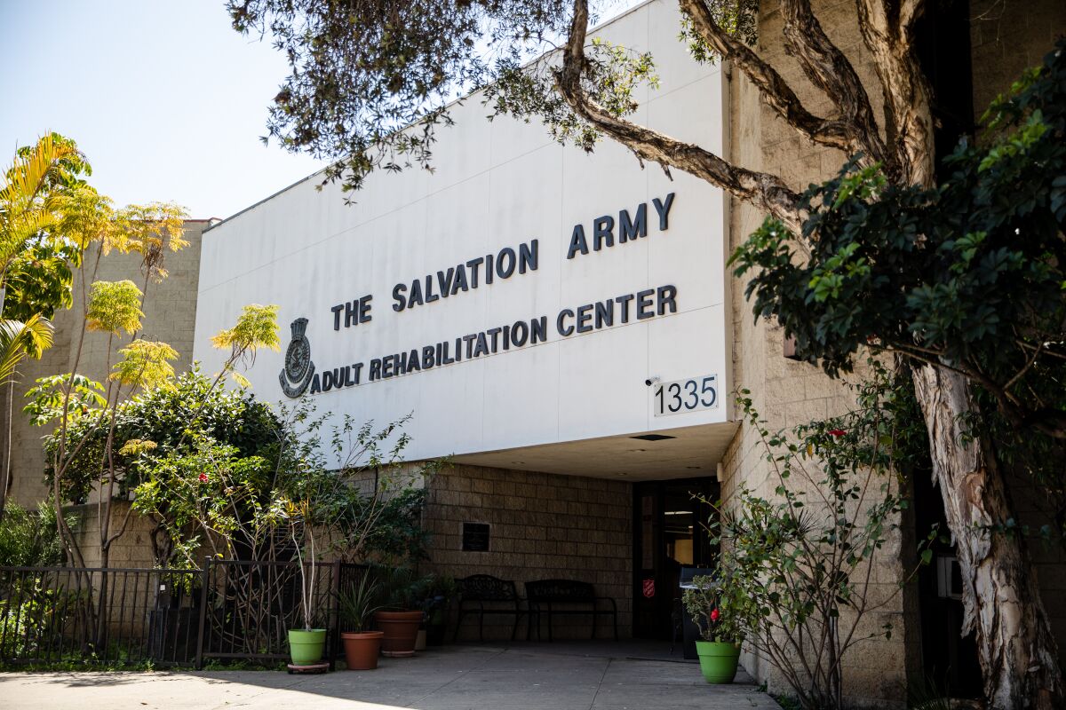 The Salvation Army Adult Rehabilitation Center on Broadway in downtown San Diego. 