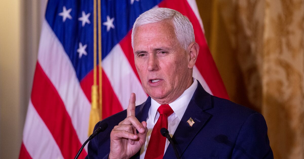 Potential GOP presidential candidate Mike Pence urges continued American aid to Ukraine in O.C. speech Potential GOP presidential candidate Mike Pence urges continued American aid to Ukraine in O.C. speech