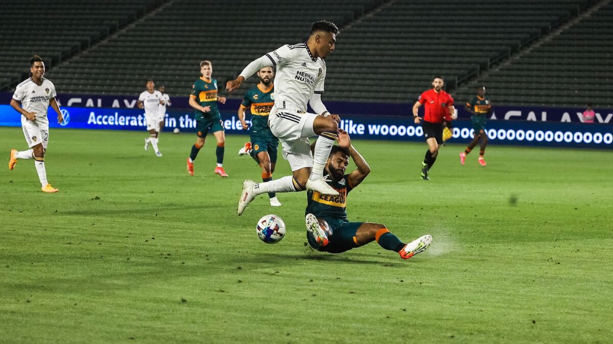 LA Galaxy defeated San Diego Loyal 1-0 in a U.S. Open Cup match Tuesday night at Dignity Health Sports Park in Carson.
