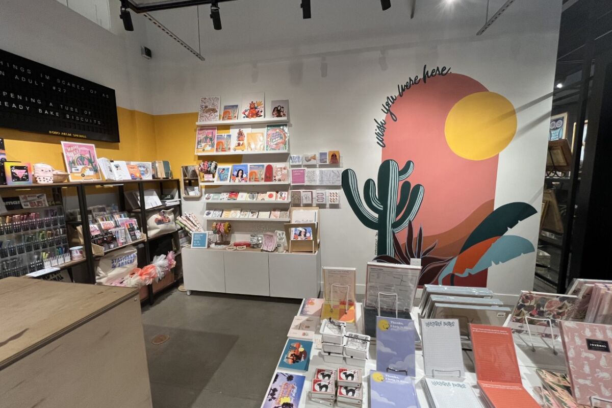 Inside of a boutique stationery store.