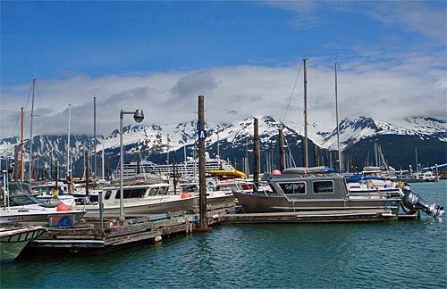 The snowy town of Seward is the railroad's southernmost stop. The seaport, also known as a major hub for cruise ships, is named after William H. Seward, who negotiated the purchase of Alaska in 1867.