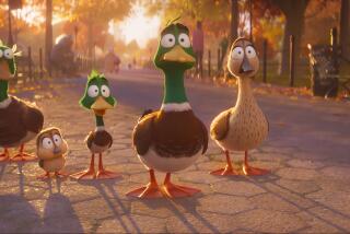 A family of animated ducks on its first migration is wide-eyed in Central Park at dusk.
