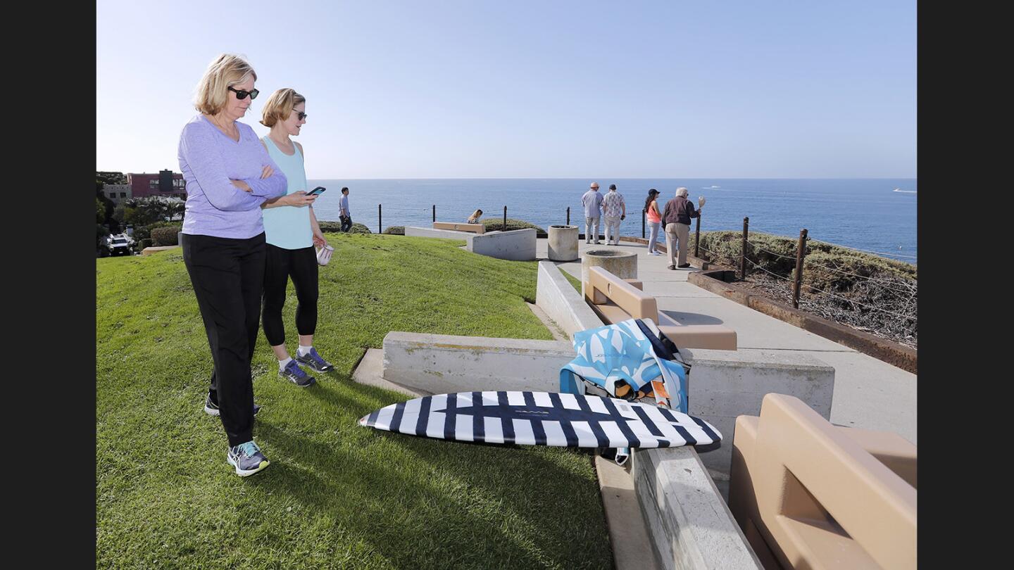 Photo Gallery: Congressman Rohrabacher backs a shark mitigation system for Corona Del Mar coastline