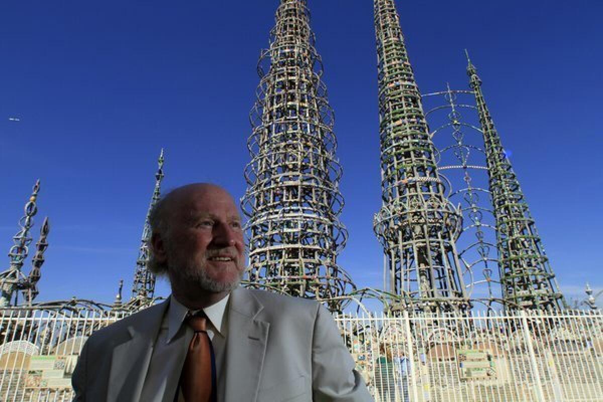 Rocco Landesman, chairman of the National Endowment for the Arts, at Watts Towers in 2012.