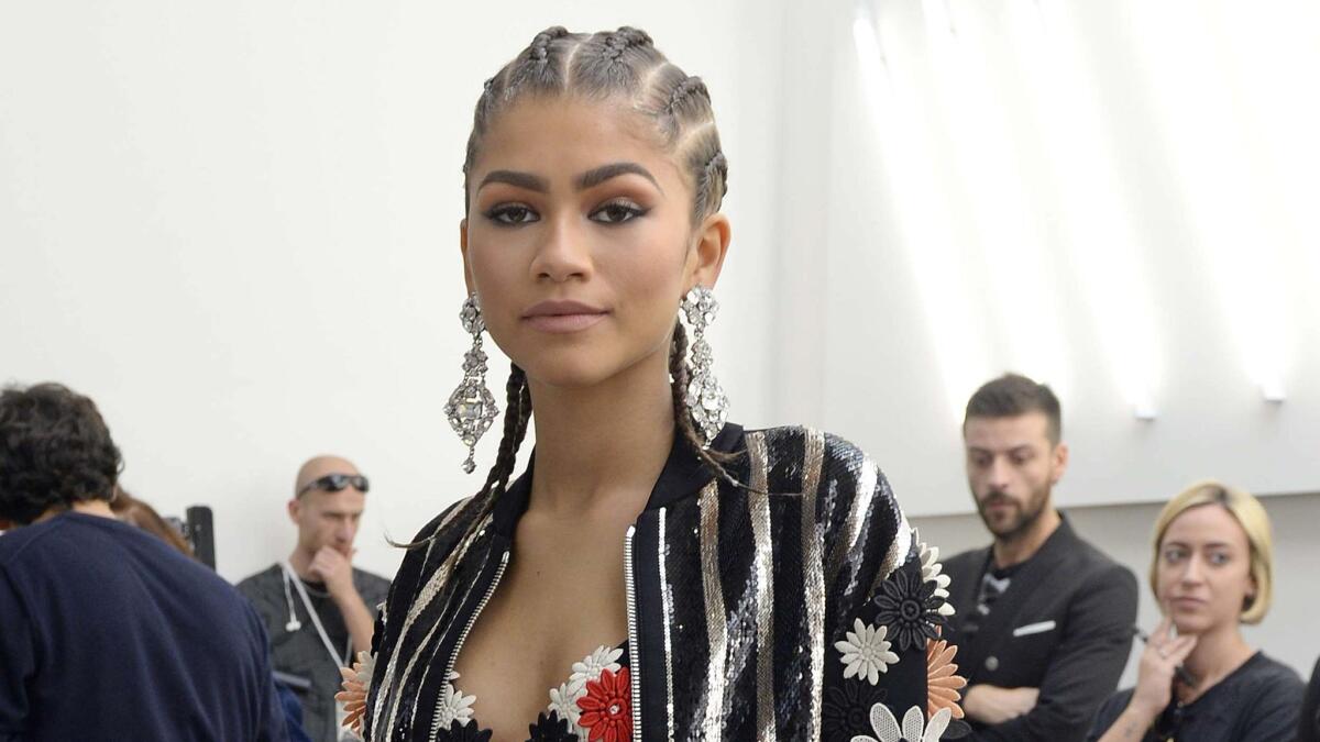 Zendaya attends the Emanuel Ungaro 2016 spring/summer ready-to-wear collection fashion show in Paris earlier this month.