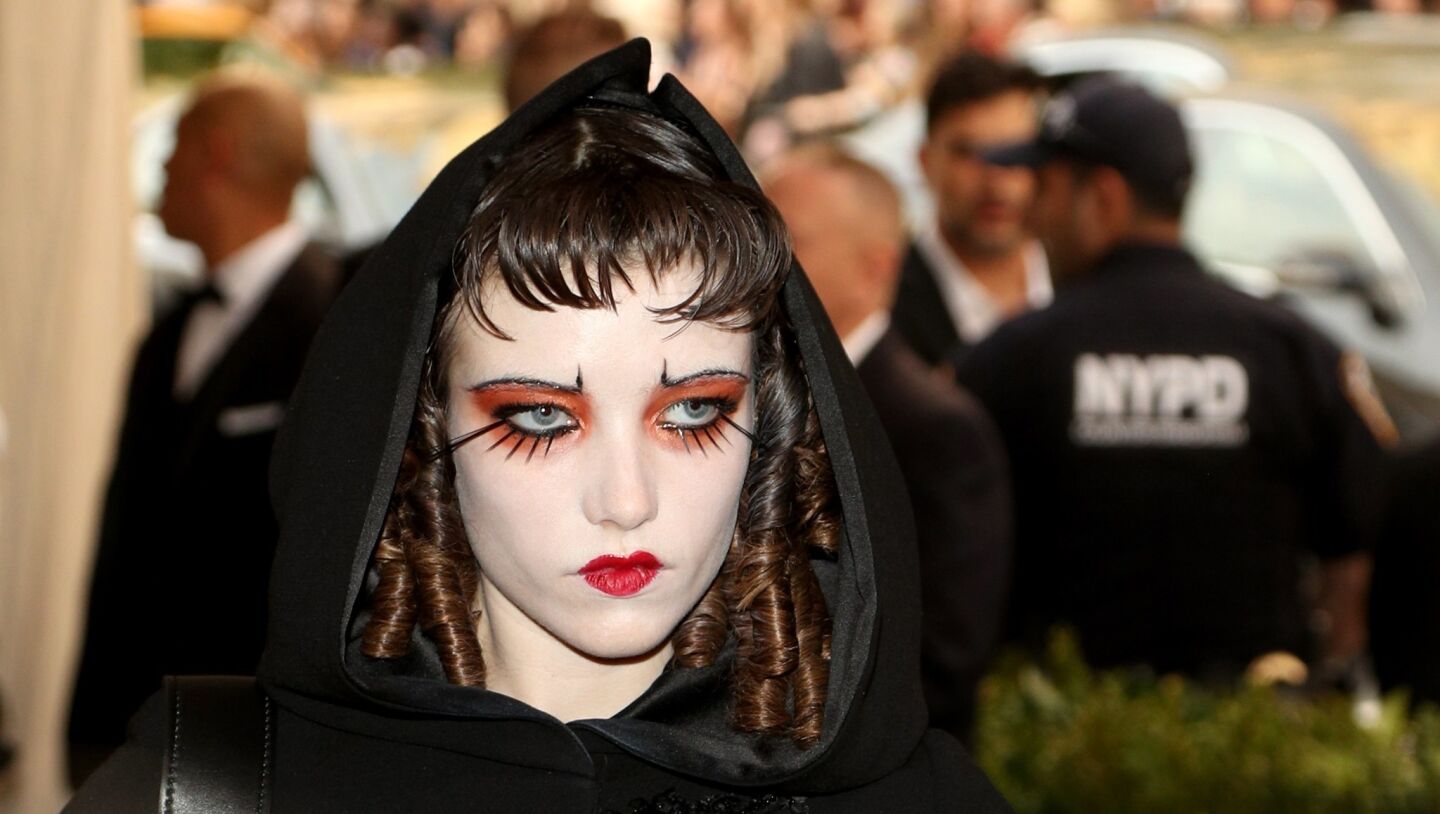 Grace Hartzel arrives on the red carpet at the Met Gala.