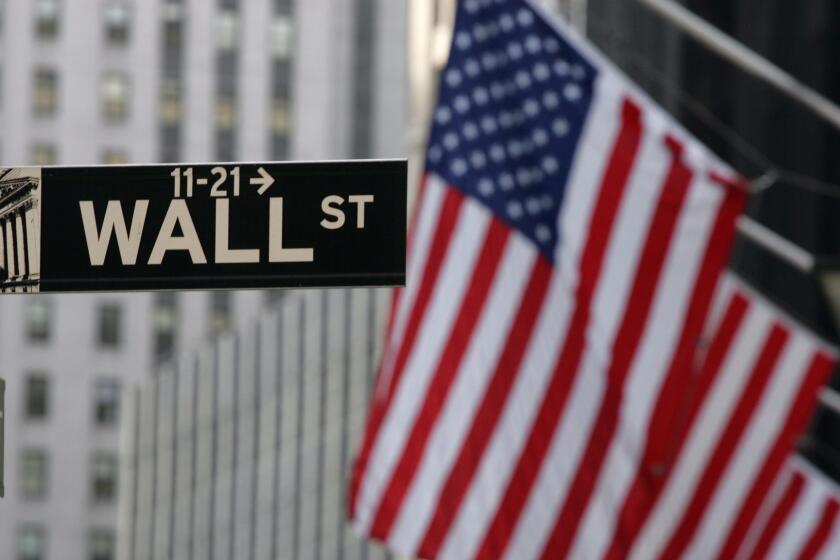 A Wall Street sign in New York.