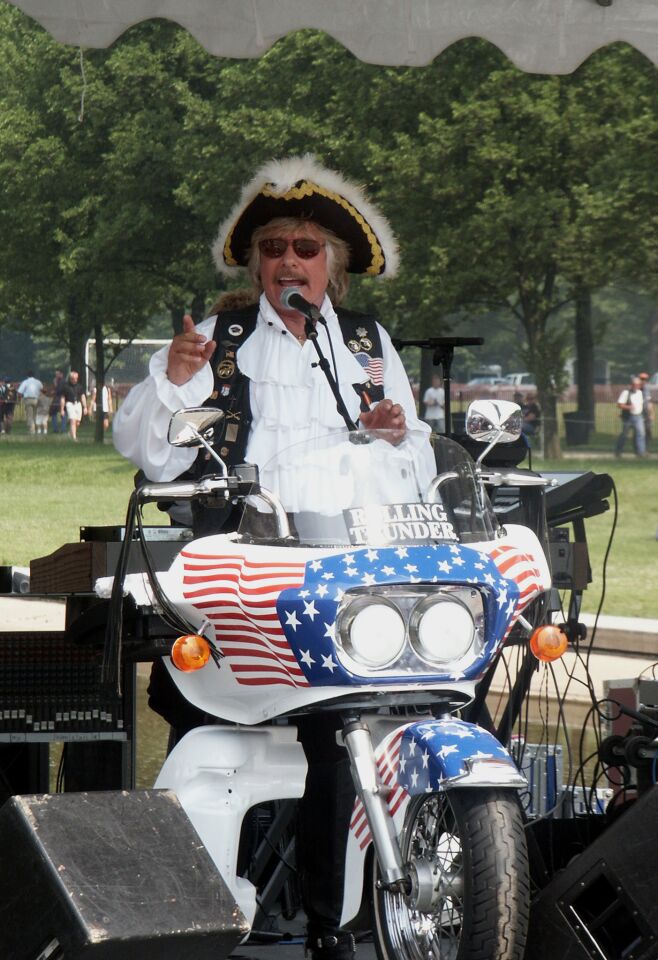 Paul Revere of Paul Revere & the Raiders performs on a Harley-Davidson-inspired keyboard set. Revere, born Paul Revere Dick, the organist and leader of the Raiders rock band, died Oct. 4, 2014 at his home in Idaho.