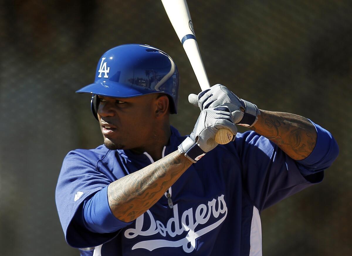 Veteran Carl Crawford will get a shot at hitting leadoff while playing left field this season for the Dodgers.
