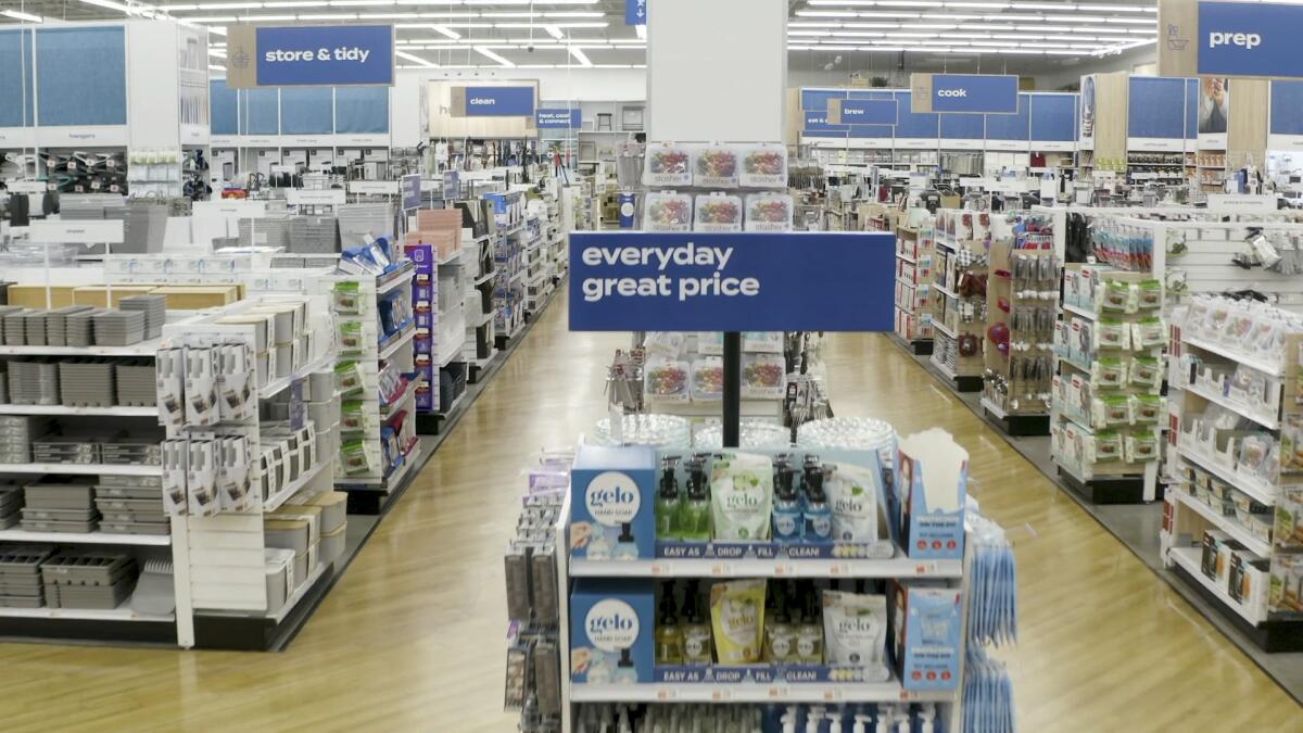 This photo provided by Bed Bath & Beyond shows store brands on display at Bed Bath & Beyond in Watchung, N.J. The New Jersey-based retailer plans to unveil at least eight new store brands this fiscal year, with six of them being unveiled in the first six months of the year. The company will also launch thousands of new products available only at the retailer as it seeks to take a bigger share of the $180 billion home market. (Bed Bath & Beyond via AP)