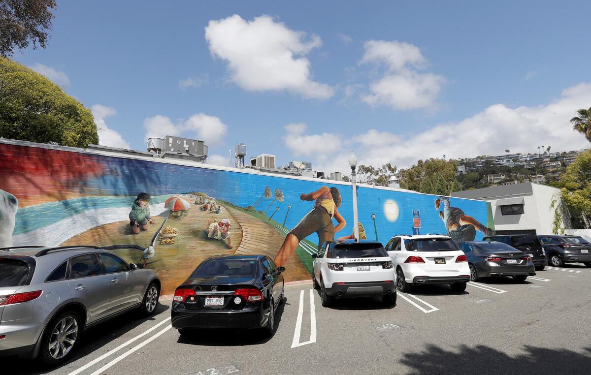 "Ripple Effect" is the sixth mural created by Timothy Robert Smith around town in Laguna Beach.