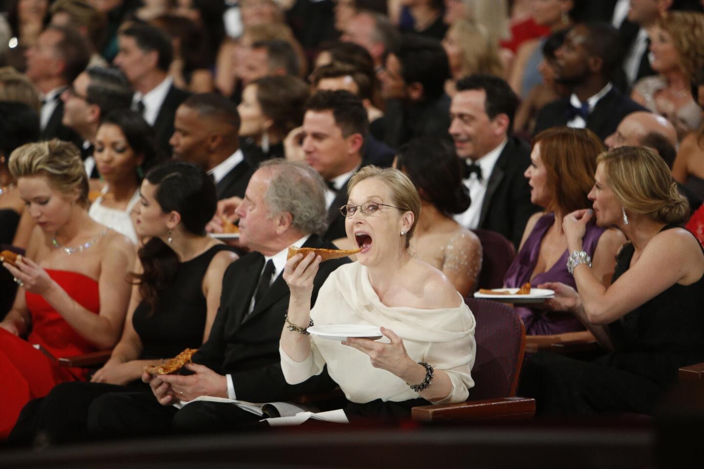 Backstage at the 2014 Academy Awards