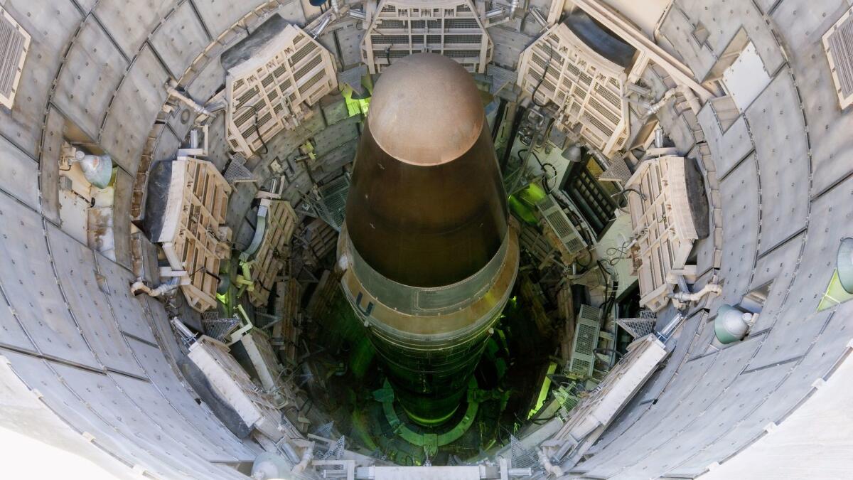 A Titan nuclear intercontinental ballistic missile sits in a silo in Arizona.