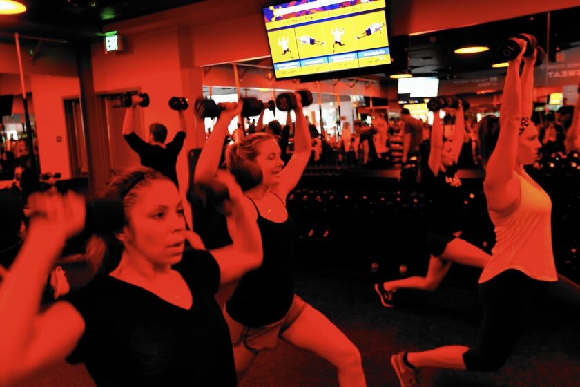 Class is in session at the Orangetheory Fitness branch in Santa Monica.