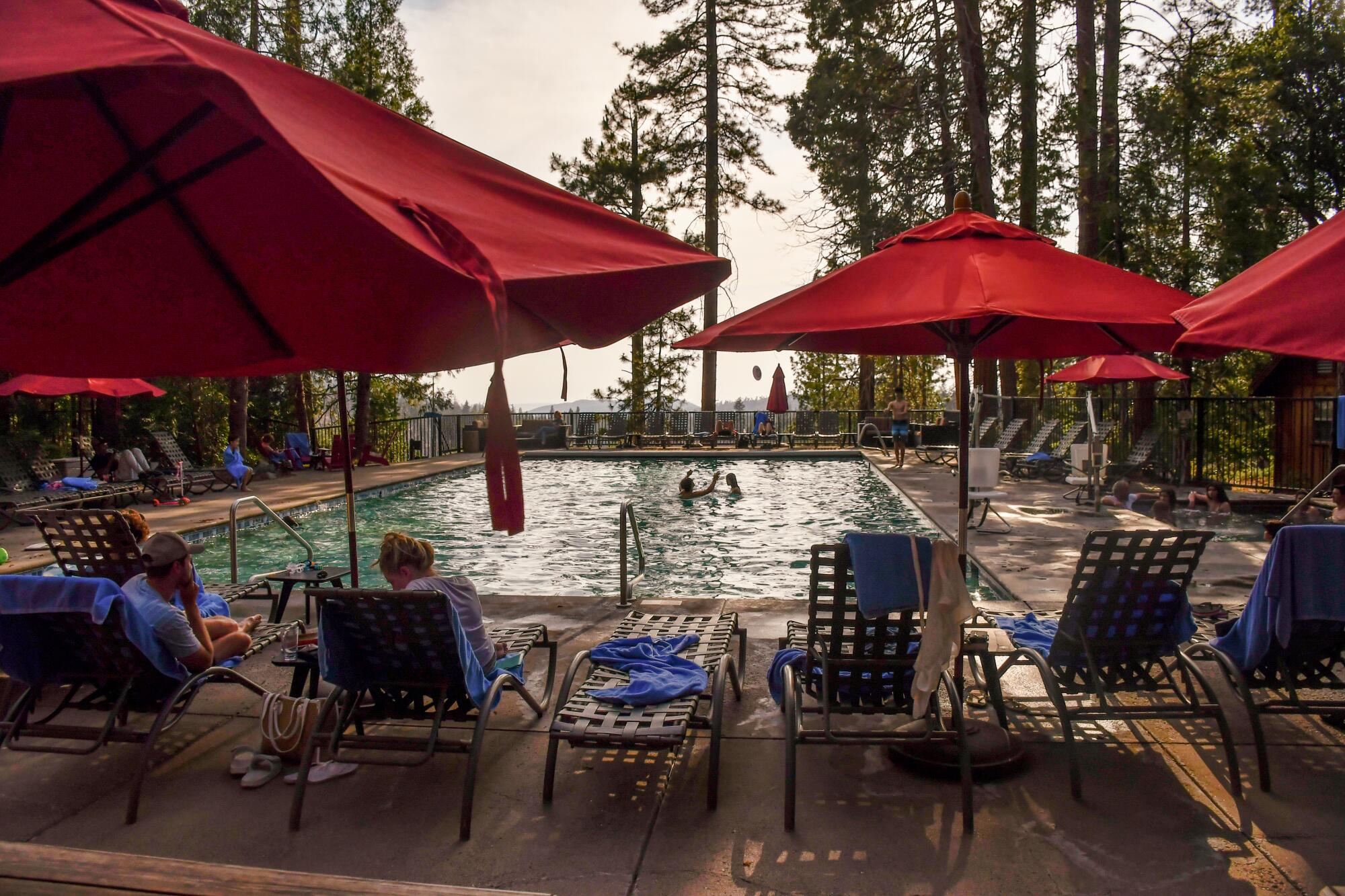 The Evergreen Lodge's pool, outside Groveland.