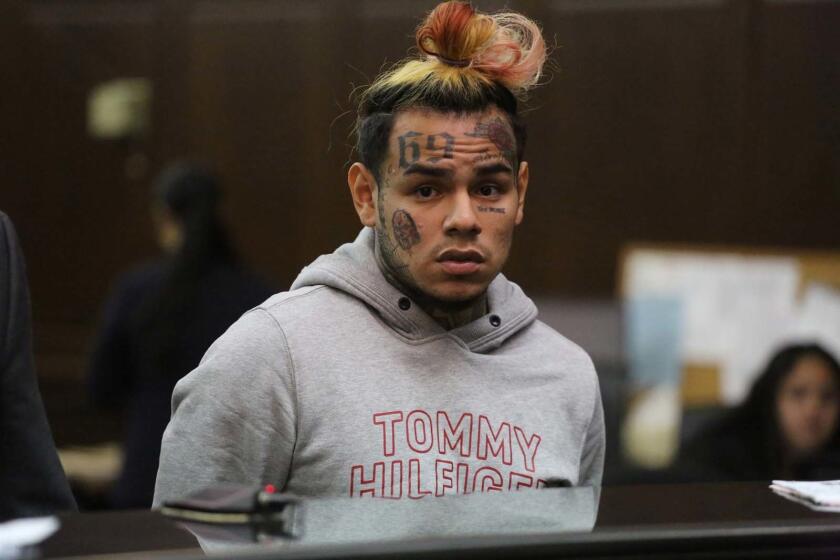 Rapper Tekashi 6ix9ine at an unrelated court hearing this summer.