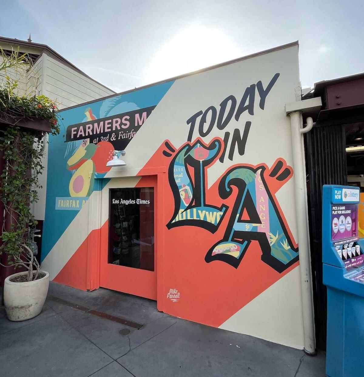 The new mural lends itself to a photo moment, where visitors can capture their trip to the Farmers Market Newsstand.