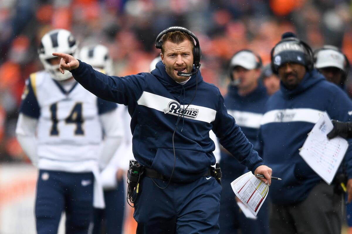 Rams coach Sean McVay has his team at 6-0 after the victory in Denver.