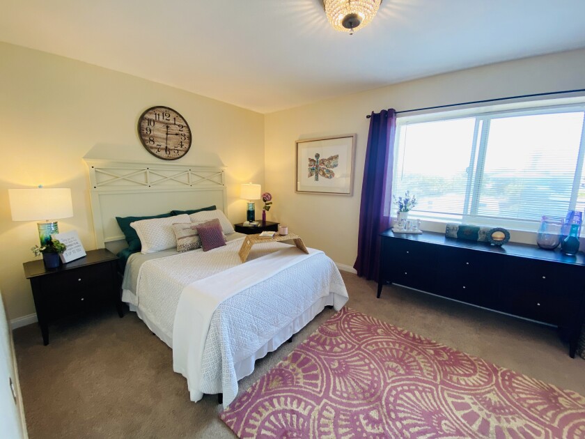 The team created a calm, nature-inspired master suite for Clara Ibarra, along with the bedside tables she asked for.