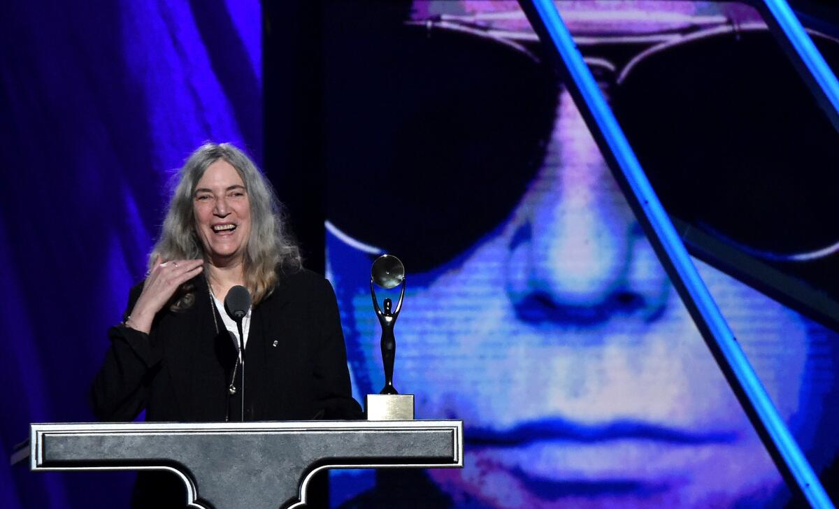 Patti Smith recalls her friend Lou Reed during his posthumous induction into the Rock and Roll Hall of Fame.